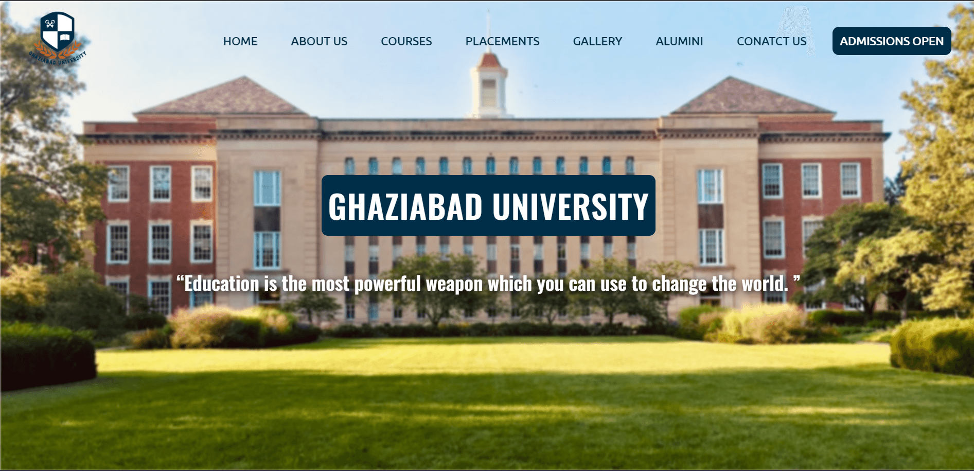 University Landing Page